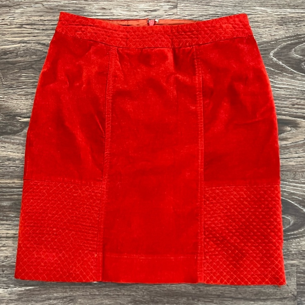 Anthropologie Women’s Ett Twa Burnt Textured Orange‎ Lined Skirt Size 2